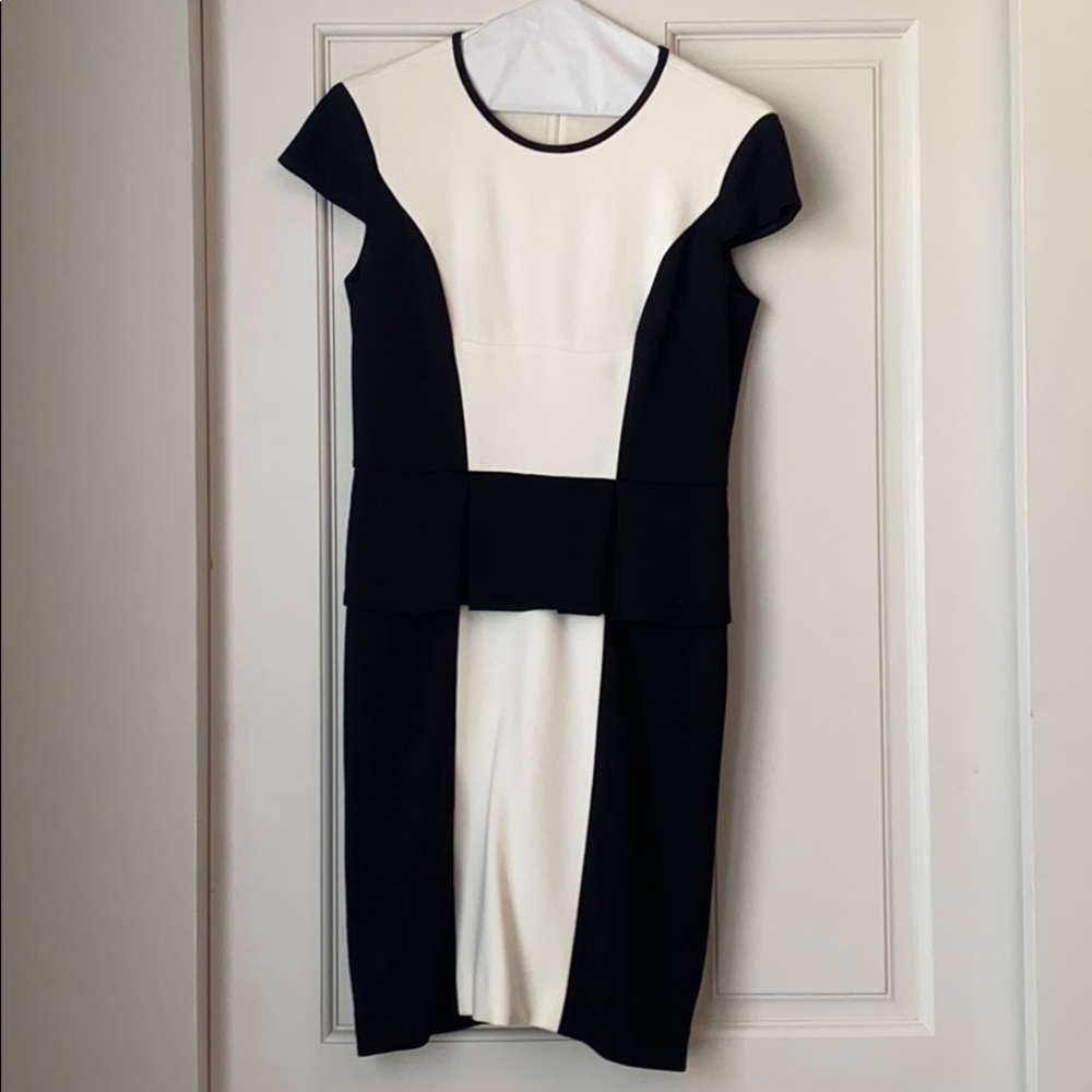 Cynthia Steffe black & white peplum dress